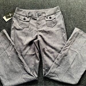 Charcoal Gray Flamingals Bootcut Dress Pants with Pockets-Size Medium